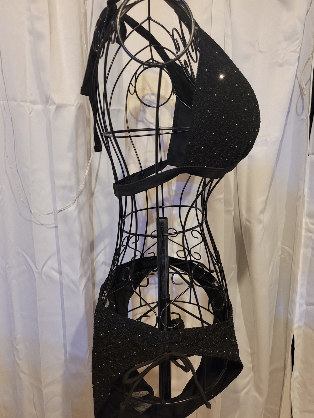 Amazon Black Rhinestone Triangle Bikini Set - Picture 2 of 4